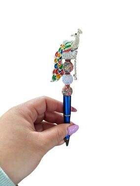 AB INKS HANDMADE EXPRESSIONS Handmade Peacock Crystal Top Pen